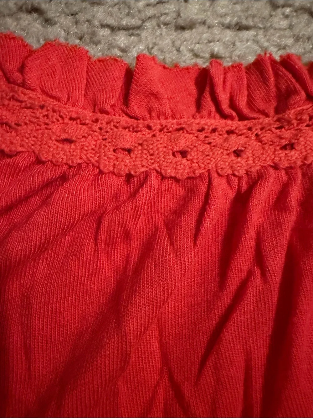 Free People Red Ruffle Hem Women’s Top